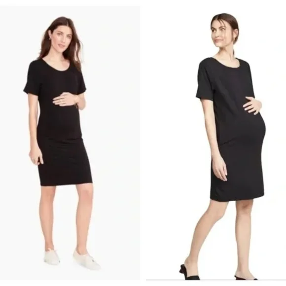 Hatch The T-Shirt Layer Dress Black Size Large Maternity - Picture 6 of 6
